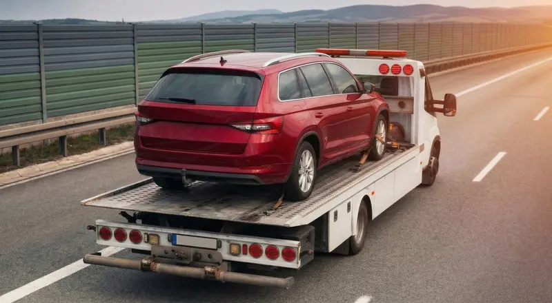 Guincho para carros em Pouso Alegre – carro sendo carregado em plataforma